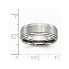 8mm Men's Chisel Stainless Steel Brushed and Polished Wedding Band Ring product image