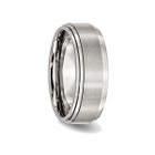 8mm Men's Chisel Stainless Steel Brushed and Polished Wedding Band Ring product image