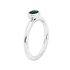 2/5 Carat (ctw) Lab-Created Emerald Ring in Sterling Silver product image