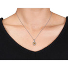 1.70 Carat (ctw) Citrine and Diamond Heart Pendant Necklace in Sterling Silver product image