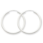 Medium Hoop Earrings in 14K White Gold  1 1/4 Inch (2.00 mm) product image