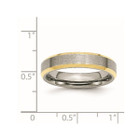 5mm Men's Beveled Stainless Steel Wedding Band Ring with Yellow Plating product image