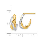 14K Yellow  and White Gold Polished J-Hoop Earrings product image