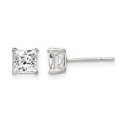 5mm Cubic Zirconia (CZ) Princess-Cut Solitaire Earrings 1/2 Carat (ctw) product image