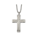 Men's Titanium Brushed Cross Pendant Necklace with Chain (22") product image