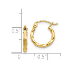 Small Twist Hoop Earrings in 14K Yellow Gold 1/2 Inch (2.00 mm) product image
