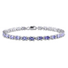 4.40 Carat (ctw) Tanzanite and White Topaz Bracelet in Sterling Silver product image