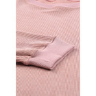 Faith Solid Ribbed Knit Round Neck Pullover Sweatshirt product image