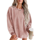 Faith Solid Ribbed Knit Round Neck Pullover Sweatshirt product image