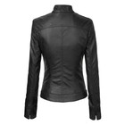 Women's Faux Leather Zip-up Moto Biker Jacket product image