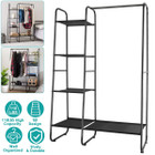 Metal Garment Rack with Hanging Rod and 5 Mesh Shelves product image