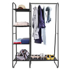 Metal Garment Rack with Hanging Rod and 5 Mesh Shelves product image