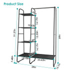 Metal Garment Rack with Hanging Rod and 5 Mesh Shelves product image
