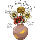 Personalized Family Flower Bouquet Print product image