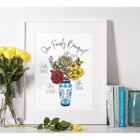 Personalized Family Flower Bouquet Print product image