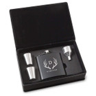 Personalized Black Stainless Steel Flask Set product image