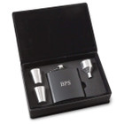 Personalized Black Stainless Steel Flask Set product image