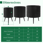 Fluted Metal Plant Pot with Stand (1- or 2-Pack) product image