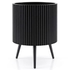 Fluted Metal Plant Pot with Stand (1- or 2-Pack) product image