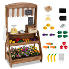 2-in-1 Wooden Play Kitchen & Market Stand product image