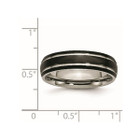 6mm Men's Grooved Black Plated Titanium Wedding Band Ring product image
