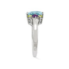 3.70 Carat (ctw) Blue Topaz, Amethyst and Citrine Ring in Sterling Silver product image