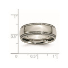  8mm Polished Titanium Beaded Edge Wedding Band Ring product image