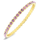 18K-Gold-Plated Cubic Zirconia Stackable Bangles product image