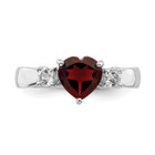 1.40 Carat (ctw) Garnet and White Topaz Ring in Sterling Silver product image