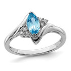 1/2 Carat (ctw) Marquise-Cut Blue Topaz Ring in Sterling Silver product image