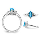1/2 Carat (ctw) Marquise-Cut Blue Topaz Ring in Sterling Silver product image