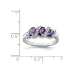 Ladies 3/5 Carat (ctw) Three Stone Amethyst Ring in Sterling Silver product image
