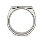 Men's Chisel Titanium 10mm Black Enamel Cross Brushed Wedding Band Ring product image