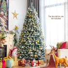 8ft Pre-Lit Snow Flocked Hinged Christmas Tree  product image