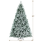 8ft Pre-Lit Snow Flocked Hinged Christmas Tree  product image