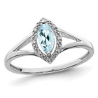 1/5 Carat (ctw) Marquise-Cut Aquamarine Ring in Sterling Silver product image