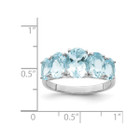 3.00 Carat (ctw) Light Aquamarine Five Stone Ring in Sterling Silver product image