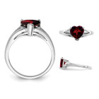 1.85 Carat (ctw) Garnet Heart Ring in Sterling Silver product image