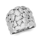 Satin Textured Nugget Ring in Sterling Silver with Rhodium Plating product image