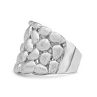 Satin Textured Nugget Ring in Sterling Silver with Rhodium Plating product image