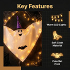 Hanging Lighted Ghost with Wizard Hat product image