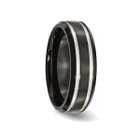 7mm Men's Chisel Comfort-Fit Black Titanium Wedding Band Ring product image