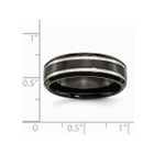 7mm Men's Chisel Comfort-Fit Black Titanium Wedding Band Ring product image