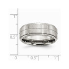 8mm Men's Chisel Satin Stainless Steel Comfort-Fit Grooved Wedding Band product image