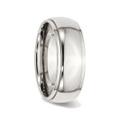8mm Men's Chisel Stainless Steel Ridged Edge Polished Wedding Band Ring product image