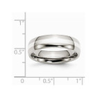 6mm Men's Chisel Comfort Fit Wedding Band Ring with Silver Inlay product image