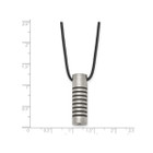 Men's Stainless Steel Pendant Necklace with Black Accent on Cord product image