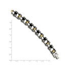 8.75"  Stainless Steel Men's Gold-Plated and Black Rubber Bracelet product image