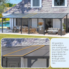 22' x 10' Large Wall-Mounted Hard Top Lean-to  Gazebo Pergola product image