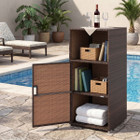 Outdoor PE Wicker Storage Cabinet product image